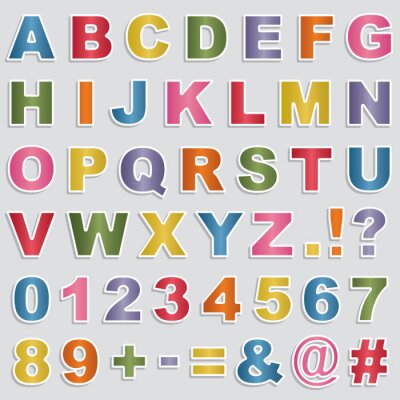 Alphabet coloré avec lettres imprimées