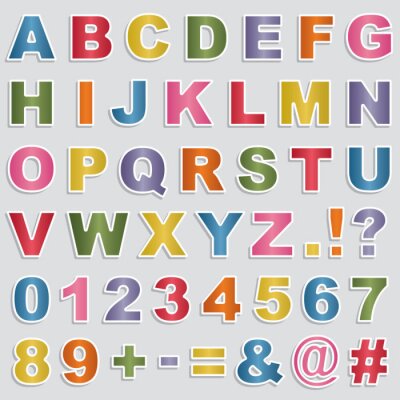 Sticker  Alphabet coloré avec lettres imprimées