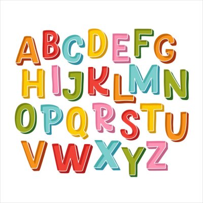 Poster  Alphabet coloré sur fond clair