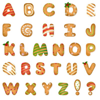 Poster  Alphabet de pain d'épice