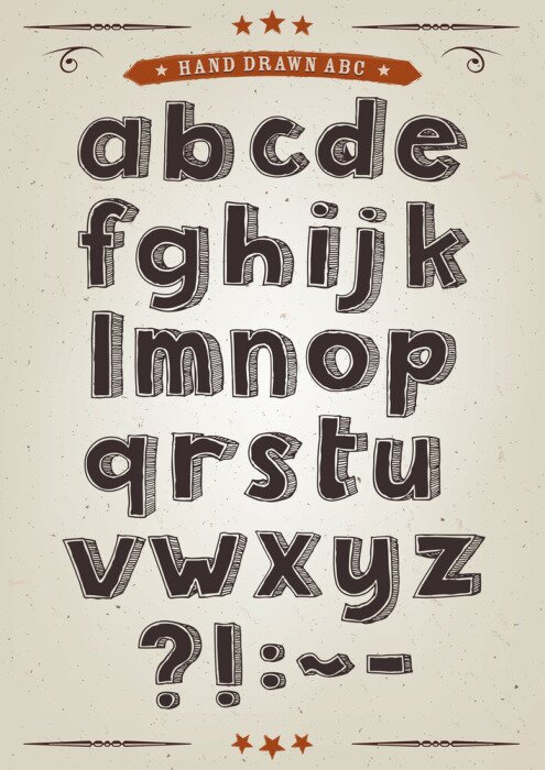 Poster  Alphabet écrit comique