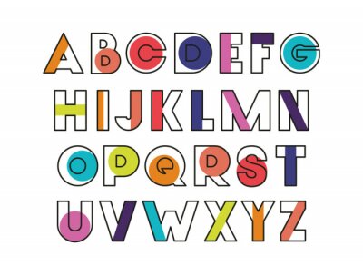 Poster  Alphabet et accents de couleur