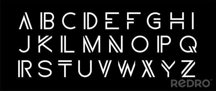 Poster  Alphabet moderne sur fond sombre