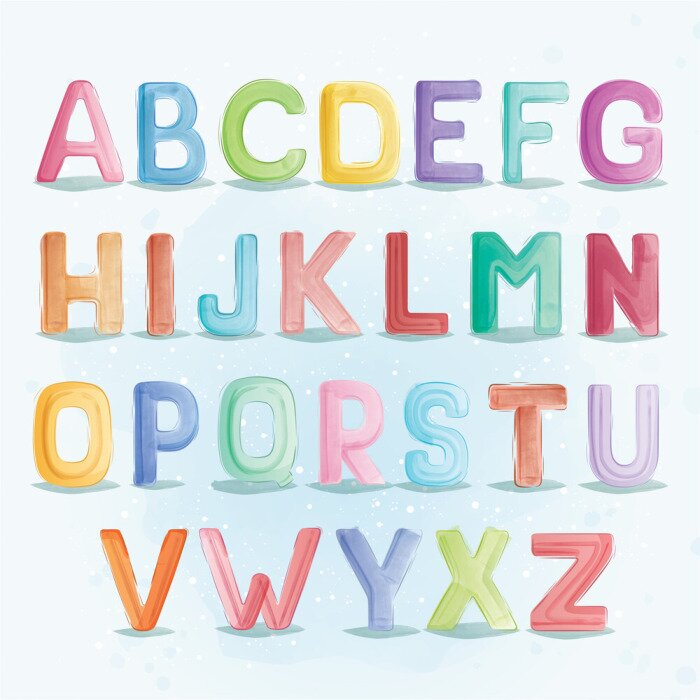 Poster  Alphabet pour enfants dans un style hivernal