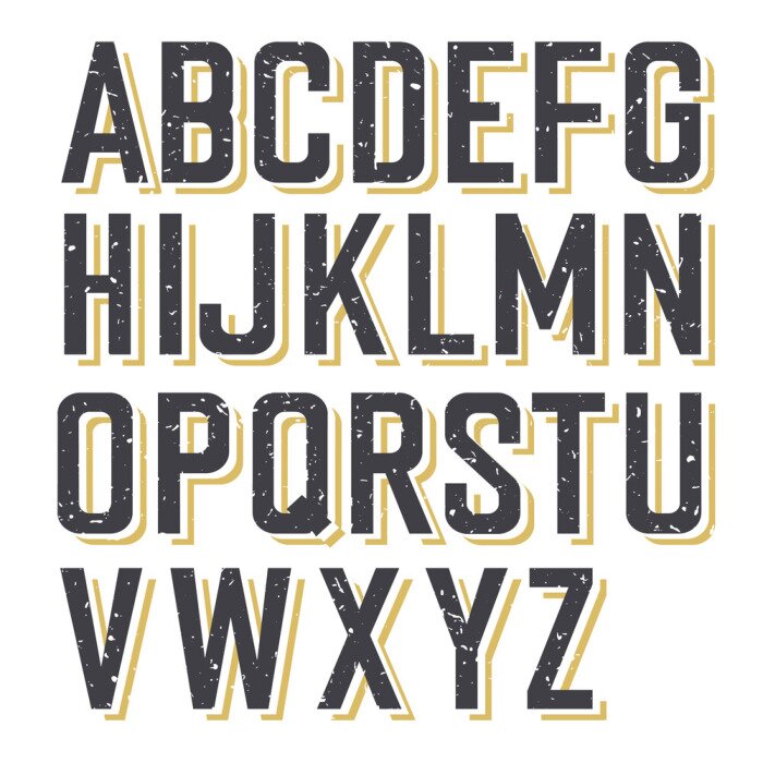 Poster  Alphabet rétro élégant