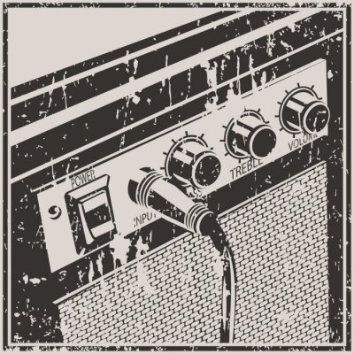 Poster  Amplificateur de guitare Style rétro