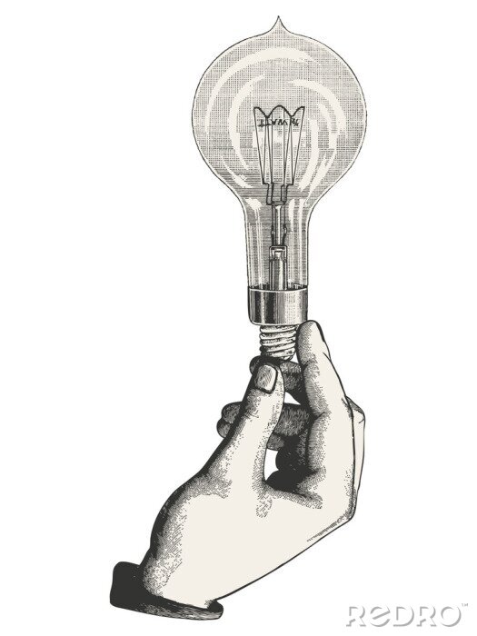 Poster  Ampoule vintage symbolisant une idée