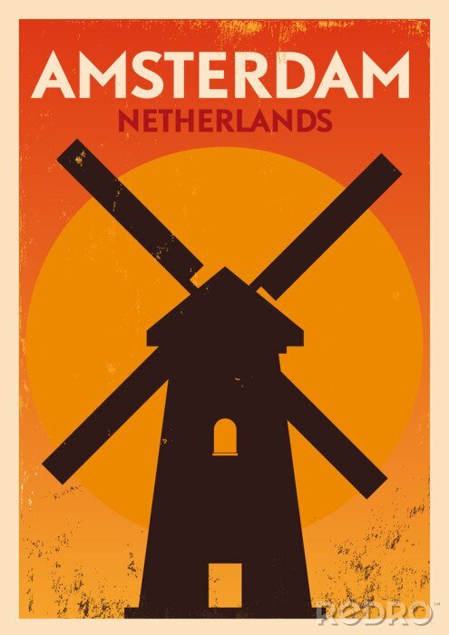 Poster  Amsterdam City Conception de typographie