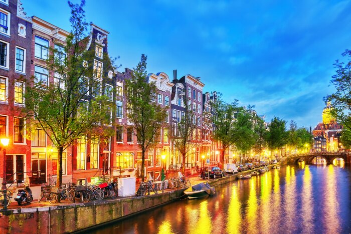 Poster  Amsterdam le soir