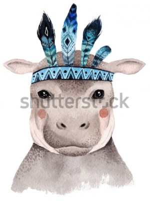 Poster  Animal bébé hippopotame