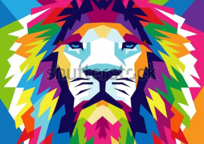 Poster  Animal lion abstrait