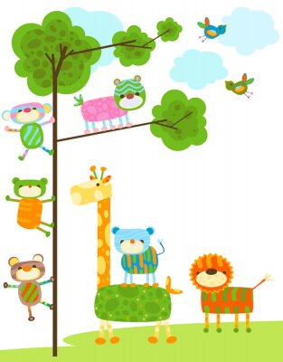 Animaux abstraits colorés