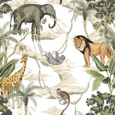 Poster  Animaux de la jungle en illustration