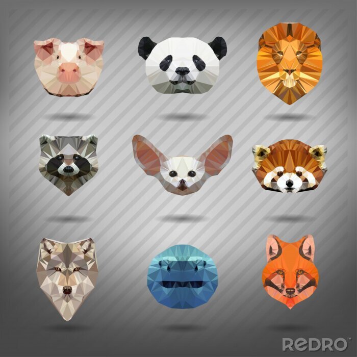 Poster  Animaux panda et origami