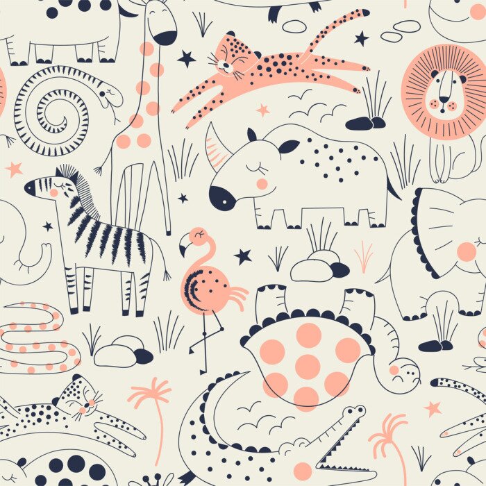 Poster  Animaux tropicaux pour les enfants