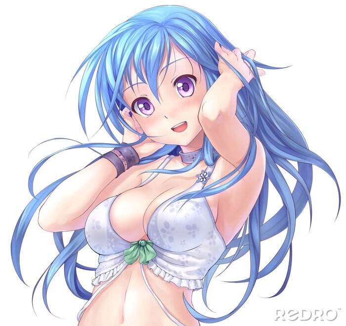 Poster  Anime avec une fille aux cheveux bleus