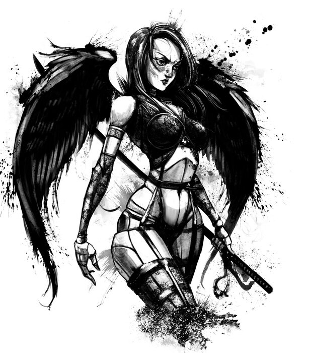 Poster  Anime illustration avec un ange