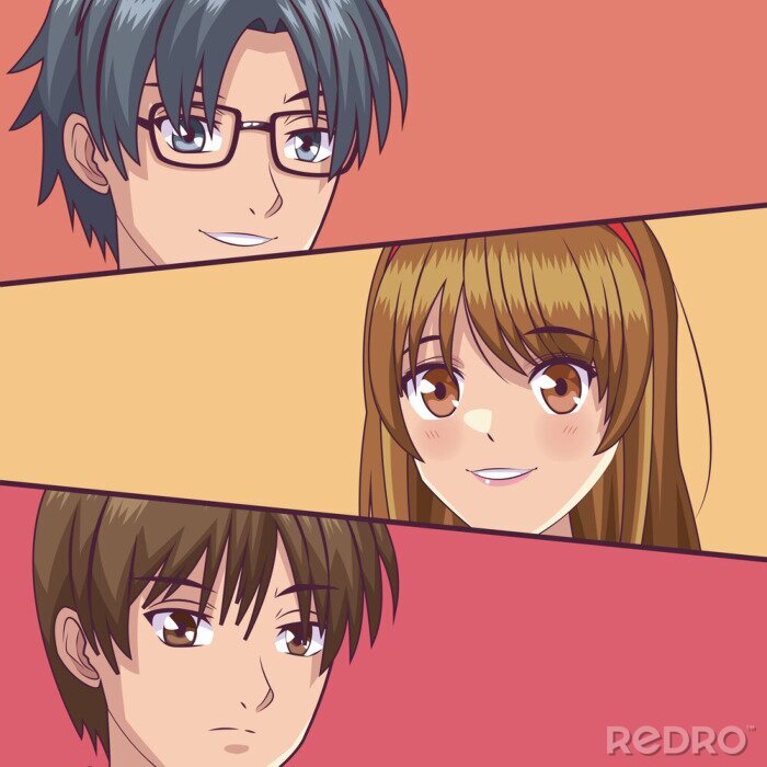 Poster  Anime, manga et visages