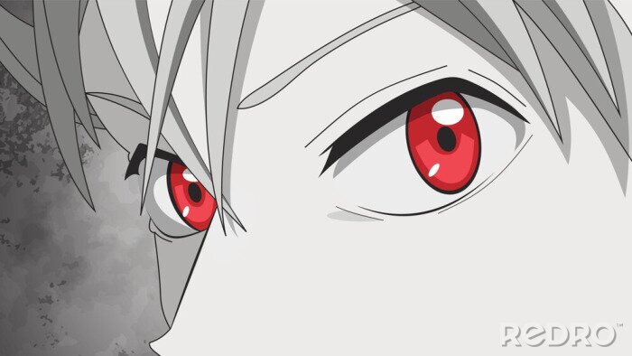 Poster  Anime manga et yeux rouges
