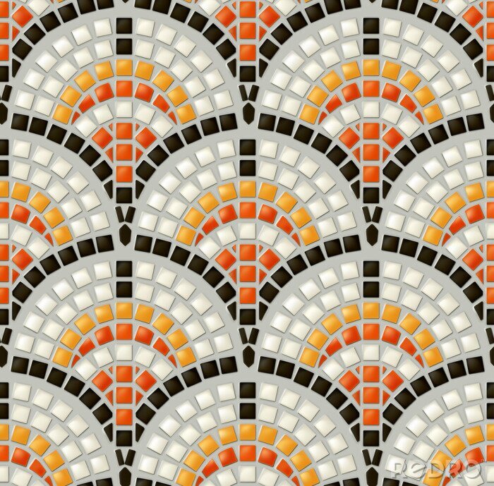 Poster  Antique, mosaïque, seamless, vecteur, modèle