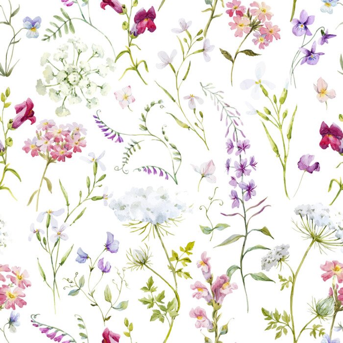 Poster  Aquarelle motif floral d'été
