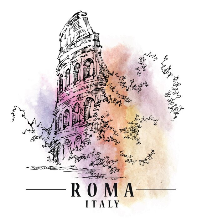 Poster  Aquarelle romaine