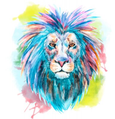Poster  Aquarelle vecteur lion