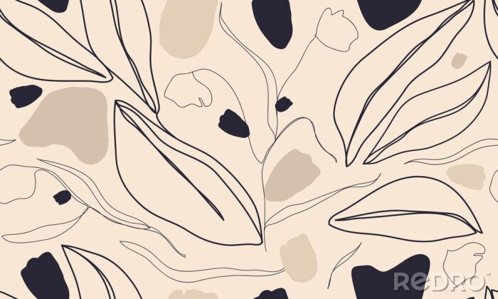 Poster  Arabesques beiges style moderne