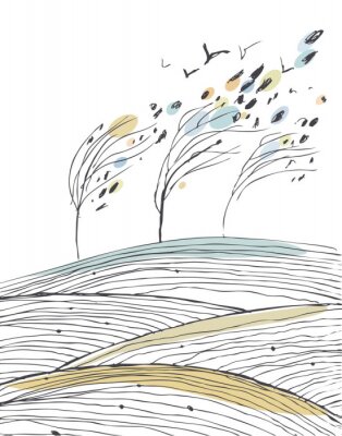 Arbres sur le terrain illustration