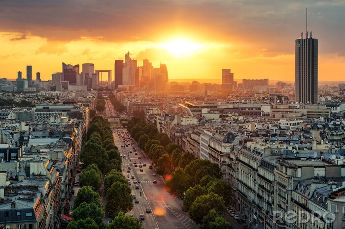 Poster  Architecture au soleil couchant