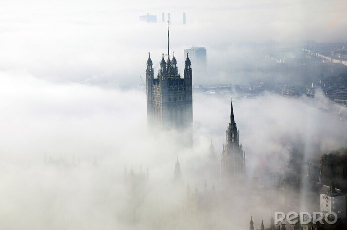 Poster  Architecture de Londres dans le brouillard