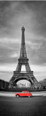 Architecture et voiture rouge