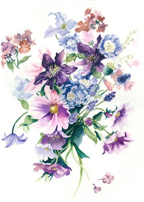 Poster  Arrangement de fleurs violettes