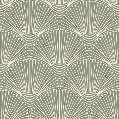 Sticker  Art Deco Scallops Grid Pattern