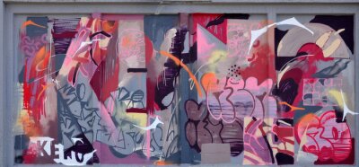 Art sous terre. Beau style art graffitis de rue. Le mur est décoré avec des dessins abstraits peinture maison. La culture urbaine moderne et urbain des jeunes de la rue. Image décorative abstraite sur