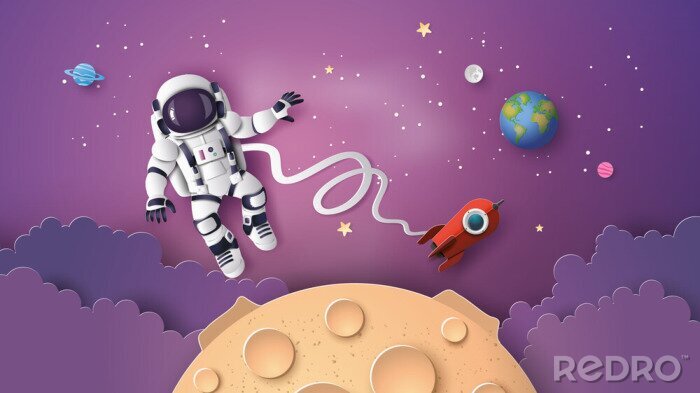 Poster  Astronaute Astronaute flottant dans la stratosphère.