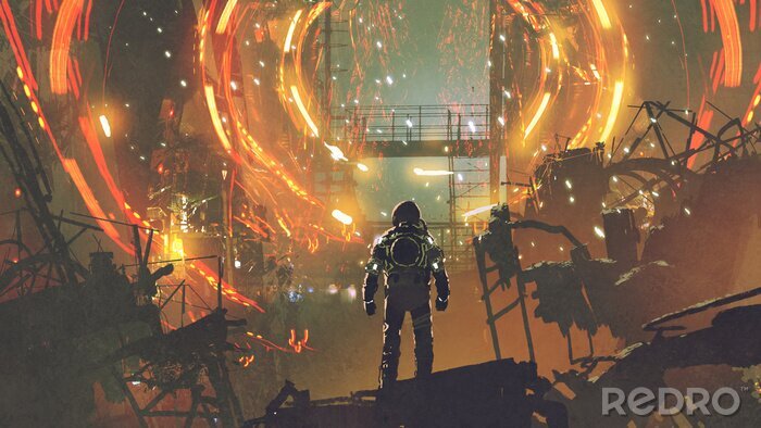 Poster  Astronaute d'une scène de science-fiction