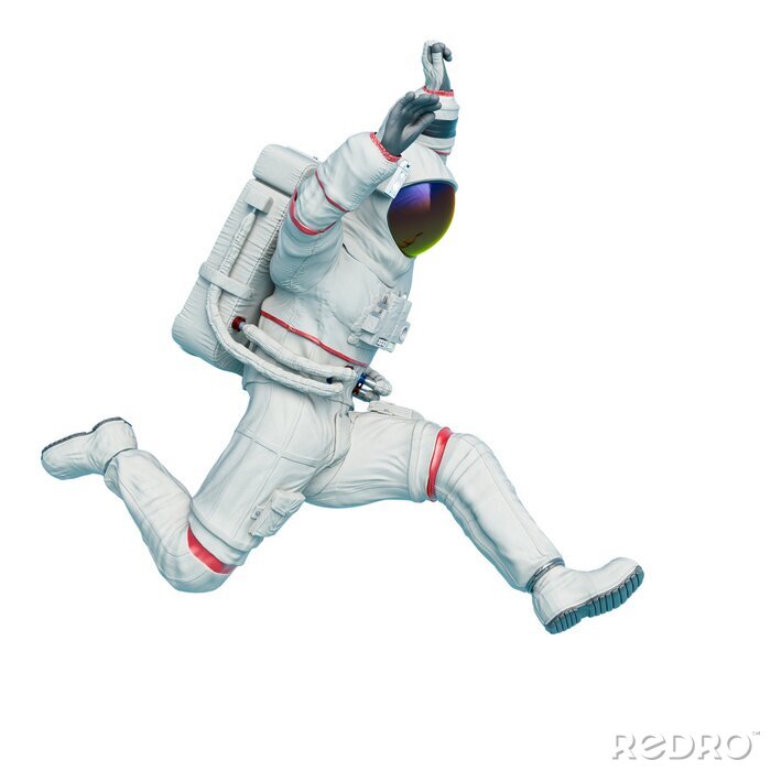 Poster  Astronaute dans un graphisme réaliste de combinaison spatiale