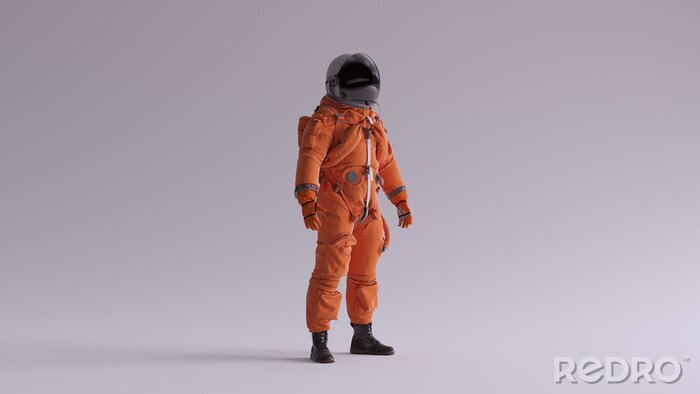 Poster  Astronaute dans une combinaison spatiale orange