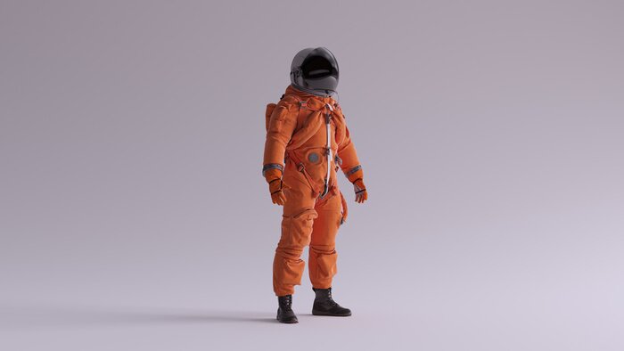 Poster  Astronaute dans une combinaison spatiale orange