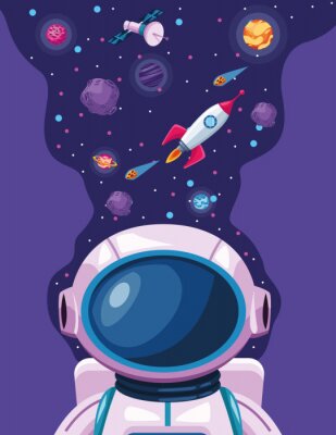 Poster  Astronaute en mission dans l'espace