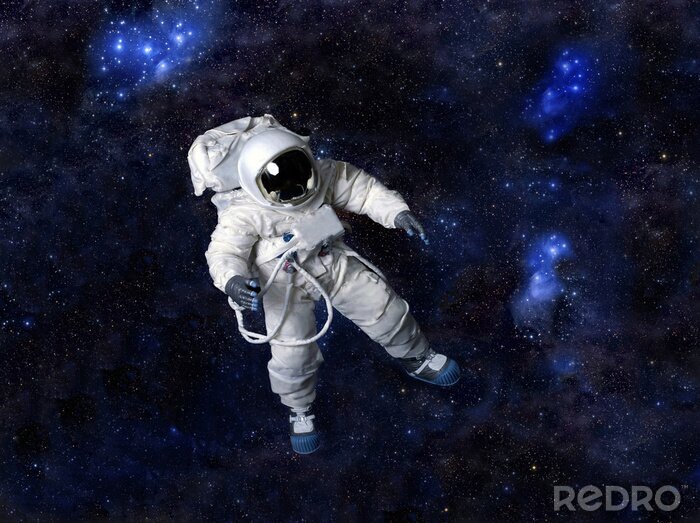 Poster  Astronaute flottant dans l'espace sombre.