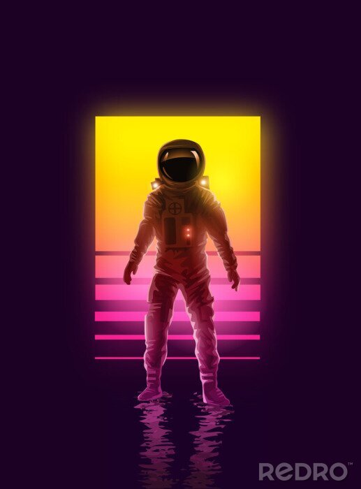 Poster  Astronaute sur fond graphique
