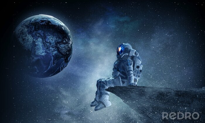 Poster  Astronaute sur un rocher