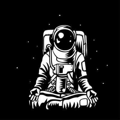 Poster  Astronaute vecteur méditant en capacité ouverte