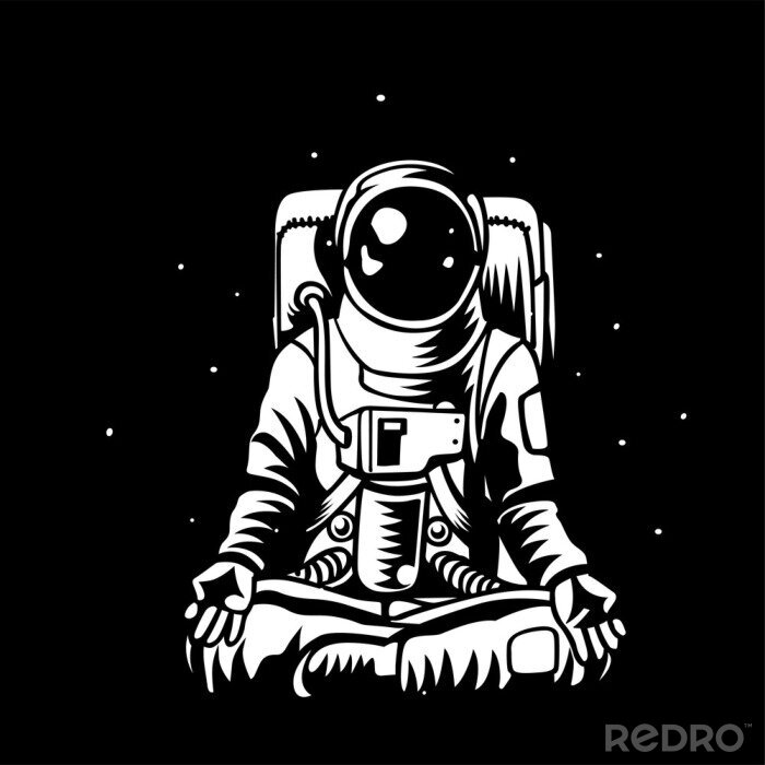 Poster  Astronaute vecteur méditant en capacité ouverte