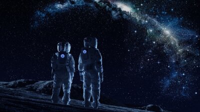 Astronautes en combinaison spatiale