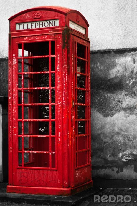 Poster  Attraction touristique de Londres et cabine téléphonique