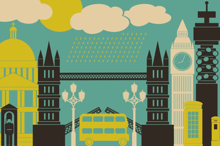 Poster  Autobus Londres style graphique