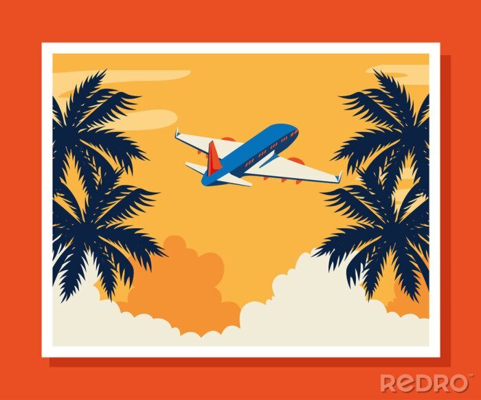 Poster  Avion de ligne sous les tropiques